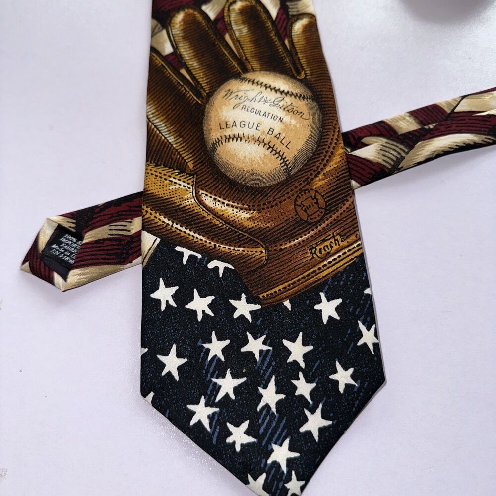 Baseball Tango By Max Raab Silk Tie (rn51898) (56.5L 3.75W)
